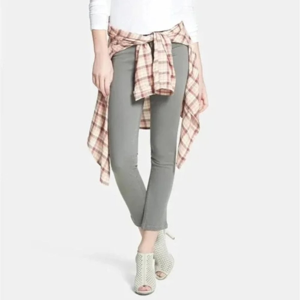 DL1961 Angel Mid-Rise Skinny Ankle Ellington green jeans 27